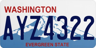 WA license plate AYZ4322