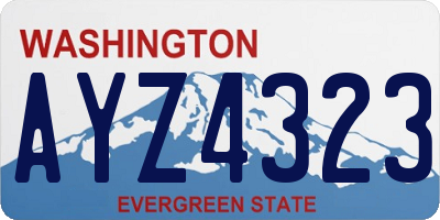 WA license plate AYZ4323