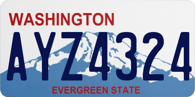 WA license plate AYZ4324