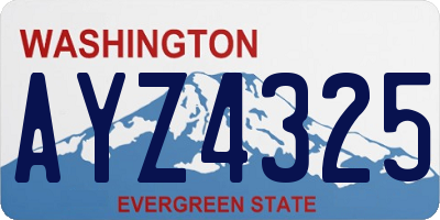 WA license plate AYZ4325