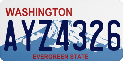 WA license plate AYZ4326