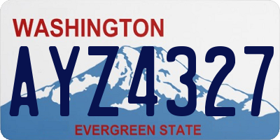 WA license plate AYZ4327