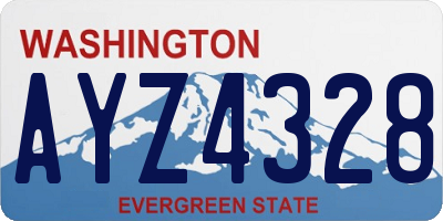 WA license plate AYZ4328