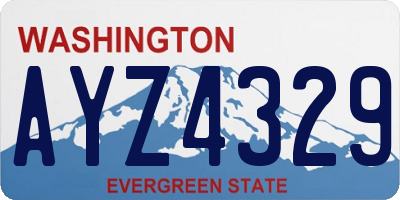 WA license plate AYZ4329