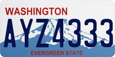 WA license plate AYZ4333