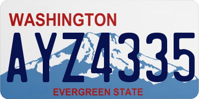 WA license plate AYZ4335