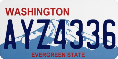 WA license plate AYZ4336