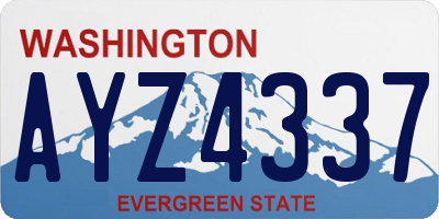 WA license plate AYZ4337