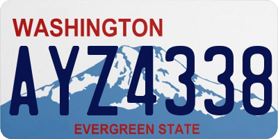 WA license plate AYZ4338