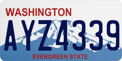 WA license plate AYZ4339