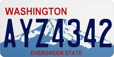 WA license plate AYZ4342