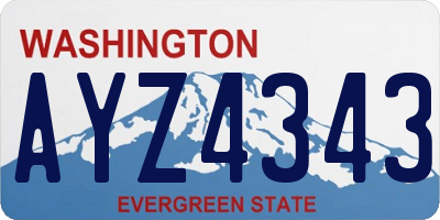 WA license plate AYZ4343