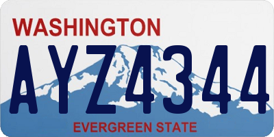 WA license plate AYZ4344