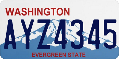 WA license plate AYZ4345