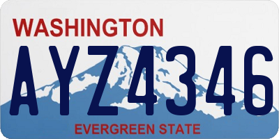 WA license plate AYZ4346