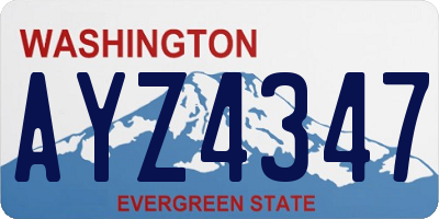 WA license plate AYZ4347