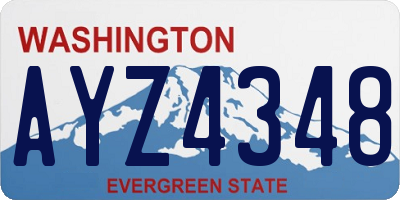 WA license plate AYZ4348