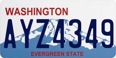 WA license plate AYZ4349