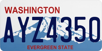 WA license plate AYZ4350