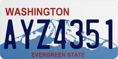 WA license plate AYZ4351