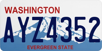 WA license plate AYZ4352