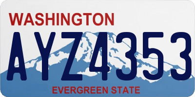 WA license plate AYZ4353