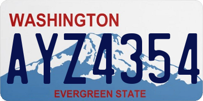 WA license plate AYZ4354