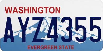 WA license plate AYZ4355