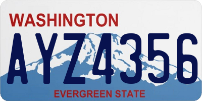 WA license plate AYZ4356