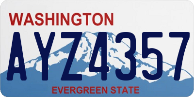 WA license plate AYZ4357