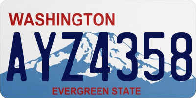 WA license plate AYZ4358