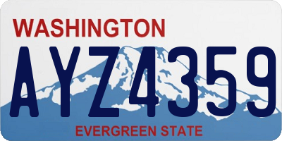 WA license plate AYZ4359