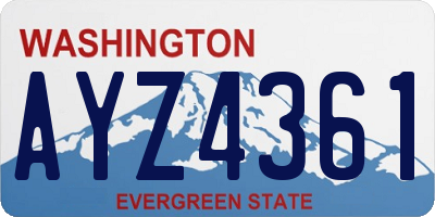 WA license plate AYZ4361