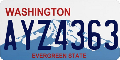 WA license plate AYZ4363