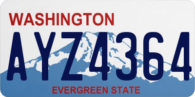 WA license plate AYZ4364