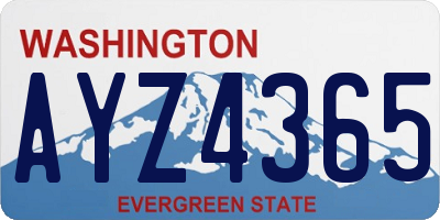 WA license plate AYZ4365