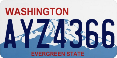 WA license plate AYZ4366