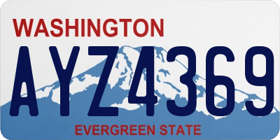 WA license plate AYZ4369