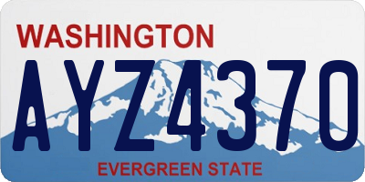 WA license plate AYZ4370