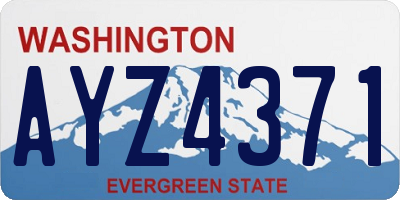 WA license plate AYZ4371