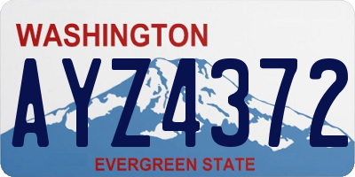 WA license plate AYZ4372