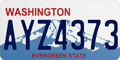 WA license plate AYZ4373