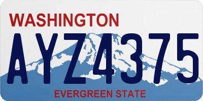 WA license plate AYZ4375