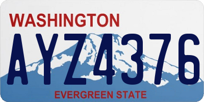 WA license plate AYZ4376