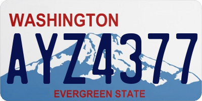 WA license plate AYZ4377