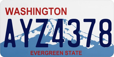 WA license plate AYZ4378