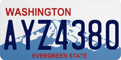 WA license plate AYZ4380