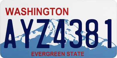 WA license plate AYZ4381