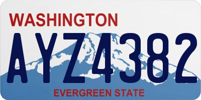 WA license plate AYZ4382