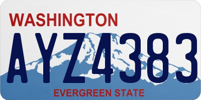 WA license plate AYZ4383